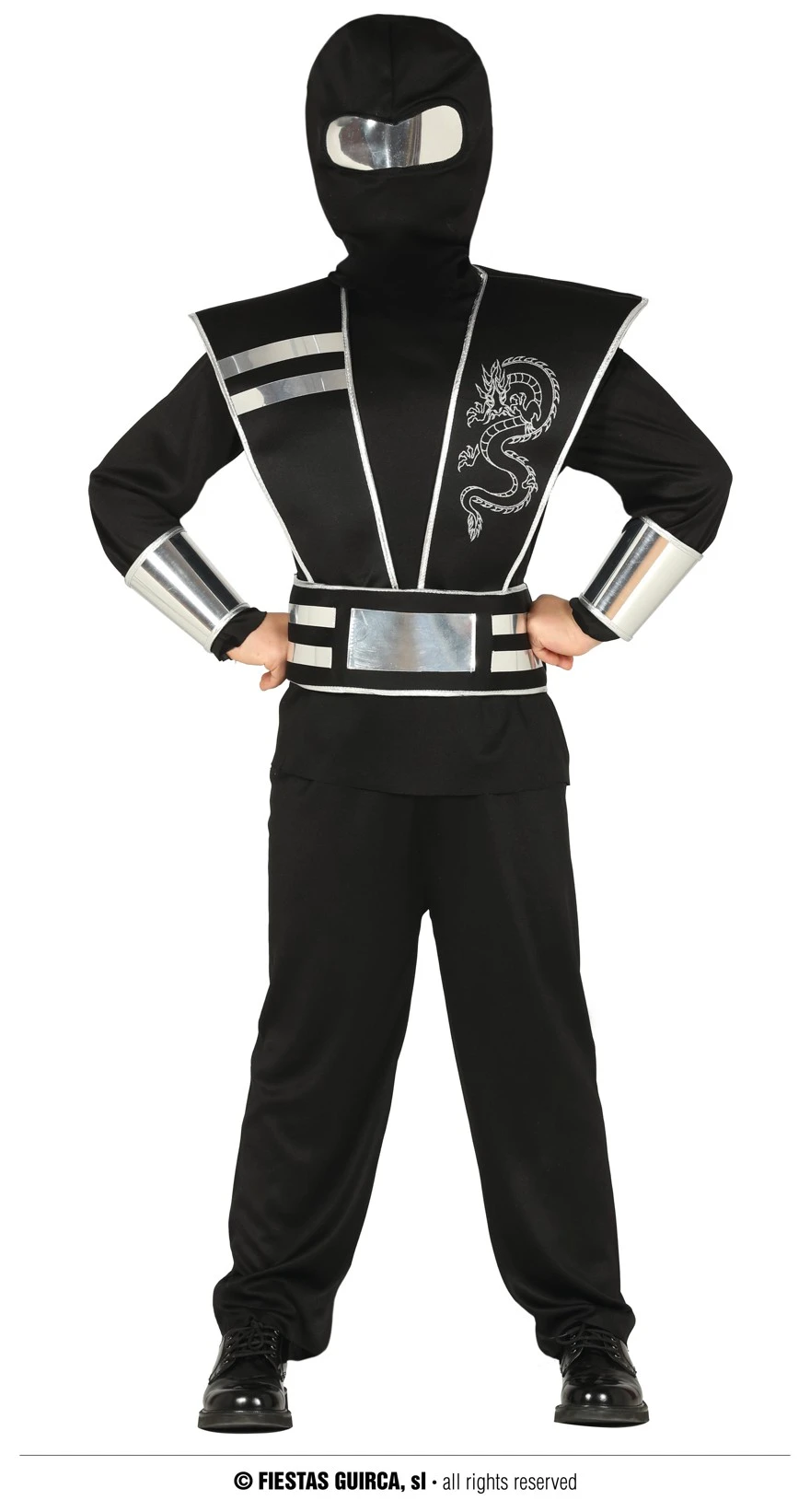 Déguisement Ninja Noir Argent