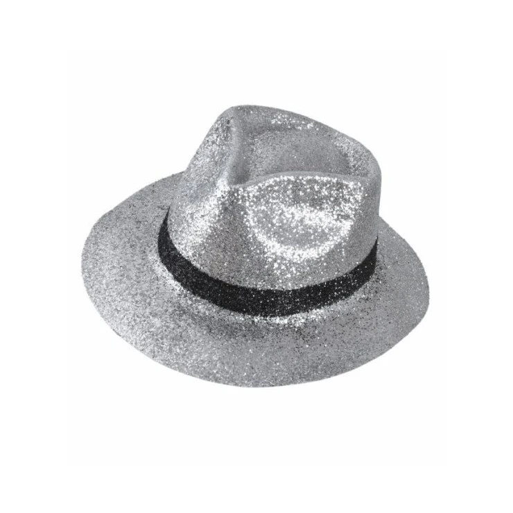 Chapeau Borsalino Argenté à Paillettes