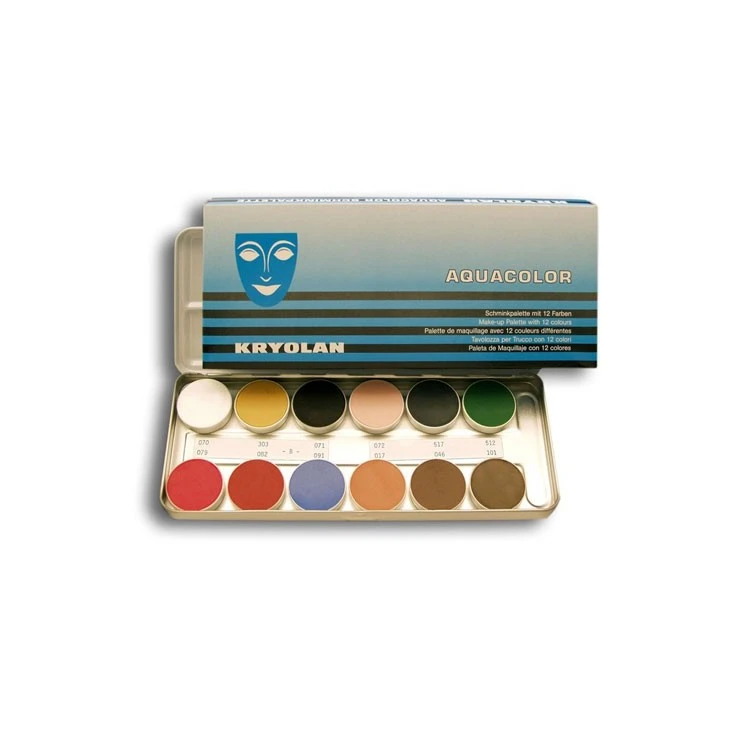 Palette Aquacolor Kryolan 12 Couleurs