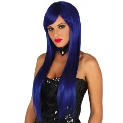 Perruque Bleu Marine Extra Longue