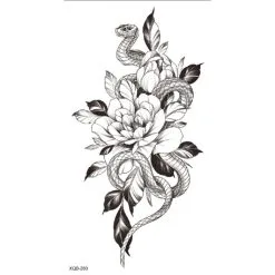 Tatouage Snake & Flowers